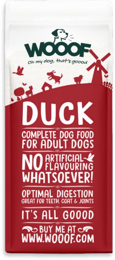 WOOOF Eend 18KG - Geperst hondenvoer - Graanvrij - Adult