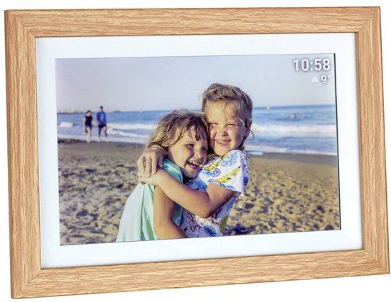 TFA Dostmann FRAMEO App Digitale WiFi-fotolijst 25.7 cm 10.1 inch 1280 x 800 Pixel 32 GB Bruin, Wit