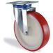 HTR - Roulette pivotante polyuréthane rouge diamètre 200mm charge 400kg