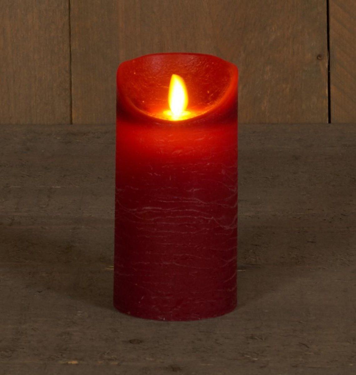 Anna's Collection LED Kaars - Bordeaux Rood - 7.5x15cm - Bewegende Vlam - Batterij