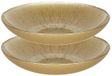 Home Deco Factory Salade serveer schaal - 2x - Fruitschaal/fruitmand - Glas - D30 x H6 cm - Doré