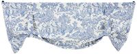 Victoria Park Toile Tie-Up Valence raamgordijn, blauw