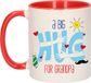Bellatio Decorations Cadeau koffie/thee mok voor opa - rood - big hug - 300 ml - verjaardag
