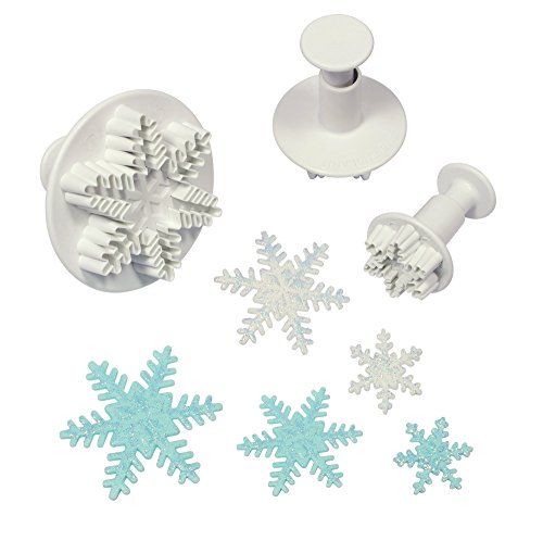 PME SF708 Sneeuwvlok plunjer snijmachines, set van 3, klein, medium, grote maten, wit