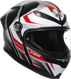 AGV K6 S Karve Mat Zwart Rood Wit Integraalhelm Maat 2XL