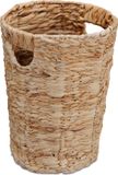 Relaxdays Papierbak Waterhyacint - 32 x 25 cm - Gevlochten Mand - Handvatten