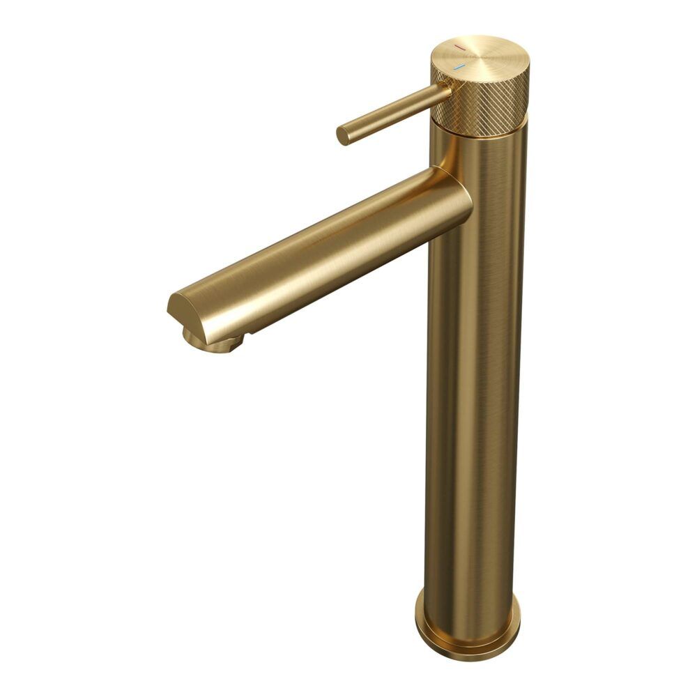 Brauer Gold Carving Hoge Wastafelkraan - Messing - Goud