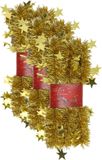 Cepewa Gmbh 3x pièces guirlandes de Noël lametta avec étoiles or 200 x 6,5 cm