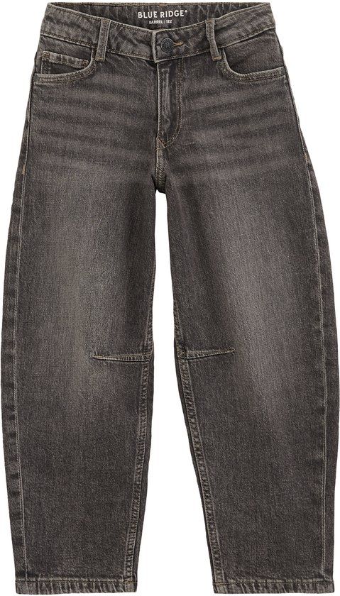 WE Fashion Meisjes barrel fit jeans Dark grey