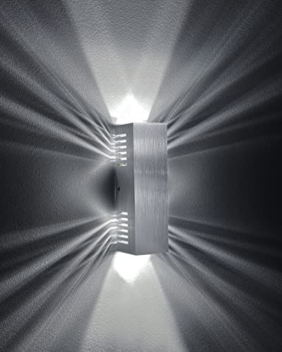 SpiceLED Wandlamp | ShineLED-6 | 2x3W wit | heldere zilveren behuizing | schaduweffect | high-power LED-wandlamp dimbaar