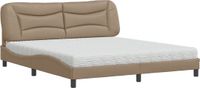 vidaXL Bed met matras "Hvar" kunstleer cappuccinokleurig 180x200 cm