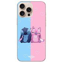 Maniacase Beschermhoes iPhone 16 Pro Stitch Angel mignon bleu rose