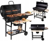 Klausberg XXL Houtskoolbarbecue op Wielen - Met Deksel, Thermometer en Zijtafels - Groot Grilloppervlak 70 x 35 cm - Asopvangbak - Ideaal voor Tuin en Terras