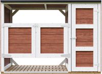Timbela M981A-REDWOOD RED - LP SmartSide Kliko ombouw - 2x240L - met deuren - container ombouw hout