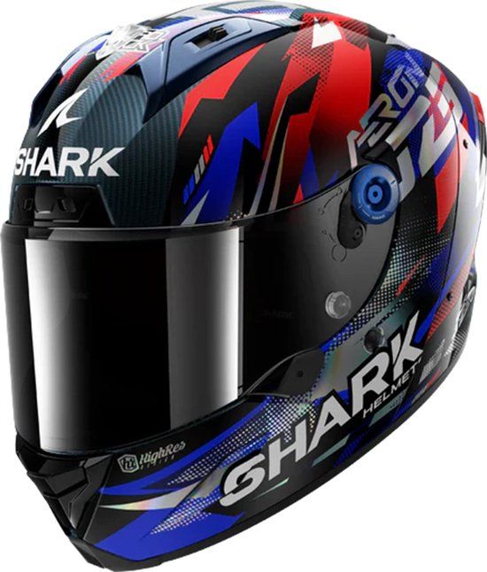 Shark Aeron Zarco GP DE France Helm - Carbon Blue Chrom - S