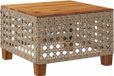 Table de jardin 55x55x36 cm poly rotin et bois d'acacia beige