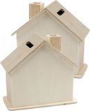 Creativ Company B.V. Tirelire maison - Lot de 2 pièces - peignable - 10 cm - bois - tirelire loisirs créatifs