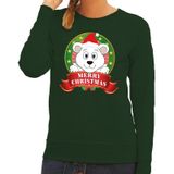 Bellatio Decorations Shoppartners Bv Foute kersttrui / sweater ijsbeer - groen - Merry Christmas voor dames L
