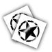 4R Quattroerre.it 17111 Army Star sticker voor Jeep Renegade, diameter 33 cm, glanzend zwart, 2 stuks