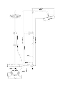 Wiesbaden Caral Opbouw Doucheset - Mat Zwart | Thermostatisch | 29.2956