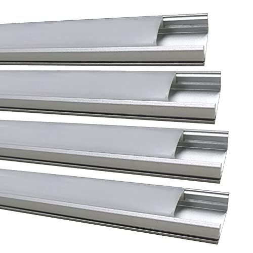 LED ATOMANT Kit 4 x aluminium profiel voor LED-strip doorschijnend deksel inclusief eindkappen en bevestigingstabs 0 W, 1 m, 4