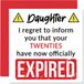 Grappige 30e verjaardagskaarten voor dochter - je twintiger jaren zijn verlopen - Happy Birthday Card voor dochter van mama papa ouders, 145mm x 145mm Banter Joke Humor Bday wenskaarten cadeau