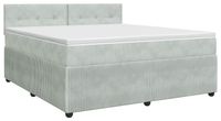 vidaXL Boxspringbed met matras, lichtgrijs, 140 x 190 cm, fluweel