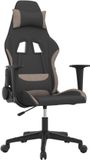 vidaXL Gamingstoel Stof Zwart en Taupe