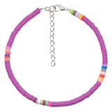 Deja Jewels Lookinggoodtoday Vrolijke Enkelband met 4mm Kralen - Paars