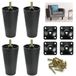 Set de 4 pieds de meuble en plastique, vis incluses