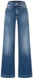 MAC RICH PALAZZO Dames Broek W44 x L32 Navy Heavy Wash