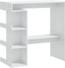 Table de bar blanc laqué brillant avec étagère de rangement 100x50x101,5 cm