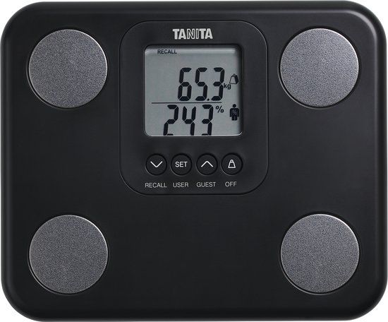Tanita BC-730 - Lichaamsanalyse weegschaal - Zwart - Compact formaat - inclusief Reistasje - ideaal voor op vakantie