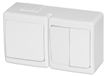 Beta Interrupteur double, encastré, IP44, interrupteur et prise blanc