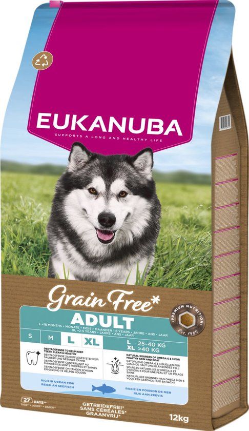 Eukanuba Grain Free Large Oceaanvis Adult - 12 kg