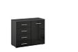 Rauch Möbel Base commode, grijs metallic/hoogglans effect grijs, 1-deurs, 4 laden, BxHxD 80x68x40 cm