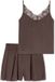 SCHIESSER Pyjama kort Dames Effen Viscose deep brown