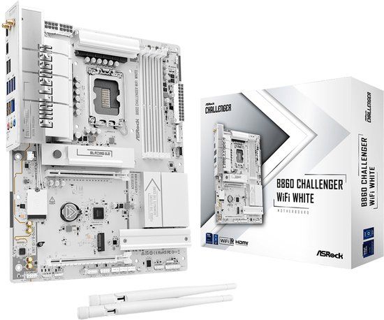 Asrock B860 Challenger WiFi White Intel B860 LGA 1851 ATX DDR5 WiFi 7