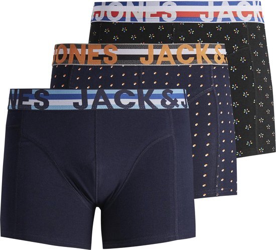 Jack & Jones boxershort set van 3 heren Zwart/marine