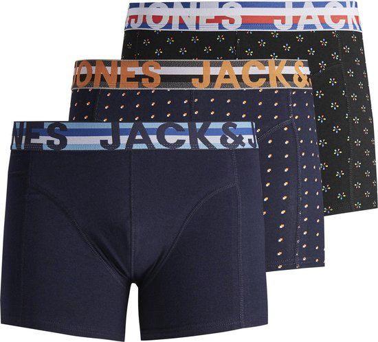 JACK&JONES JACHENRIK TRUNKS 3 PACK NOOS Boxershorts Heren - Zwart - Maat S