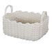 HOME DECO FACTORY RG9331 Panier en coton tricoté blanc - Rangement décoratif polyvalent pour jouets, couvertures et magazines - Design épuré et confortable - Taille X3 - Blanc
