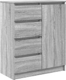 vidaXL Dressoir met laden, grijs Sonoma, 71x35x84 cm, spaanplaat