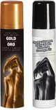 Guirca Laques/peinture corporelle en aérosol - 2x couleurs - or et noir - 75 ml