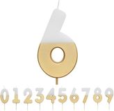Talking Tables Wit en goud cijfer 6 kaars premium kwaliteit taart topper decoratie