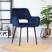 Bronx71® Velvet eetkamerstoel Mika donkerblauw