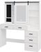 Corvance BV Table de maquillage – Table de beauté – Blanc – Éclairage LED réglable – Grand panneau miroir réglable
