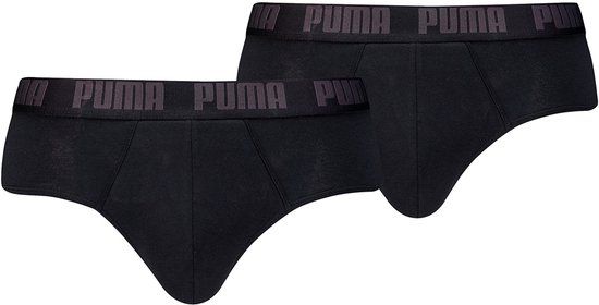 Puma Heren slips 2-pak- Everyday Brief - Katoenen heren slips met elastische band - Zwart / XL