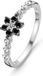Orphelia Ring Flower Black & White - Zilver 925 - Zirkonia - Maat 60