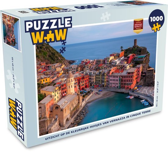 MuchoWow Puzzel Uitzicht op de kleurrijke huisjes van Vernazza in Cinque Terre - Legpuzzel - Puzzel 1000 stukjes volwassenen