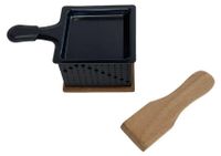 Merkloos Raclette apparaat - Eenpersoons - Metaal en hout - 16 x 6,5 x 9,4 cm - Met spatel